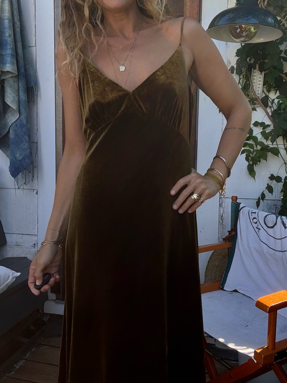 Velour adjustable spaghetti strap dress- great for fall wedding guest attire